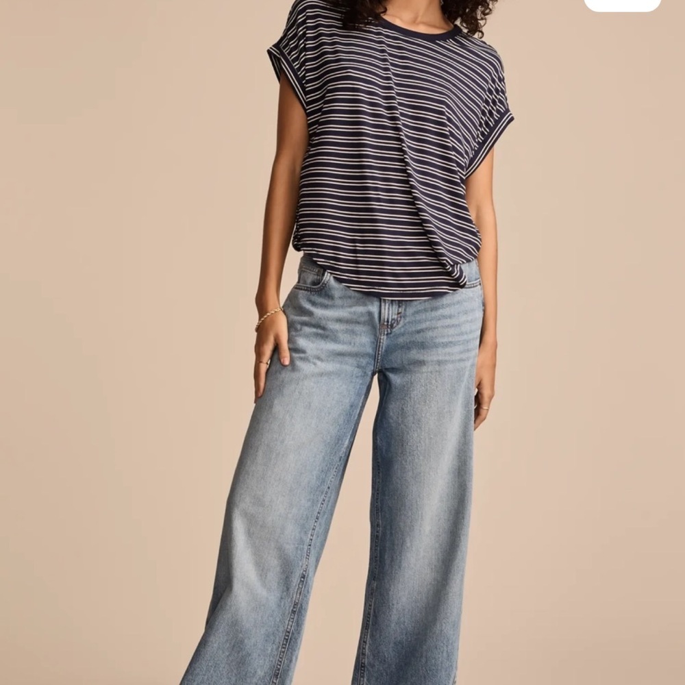 Lucky Brand Short Sleeve Sandwash Dolman Tee - Picture 5 of 5